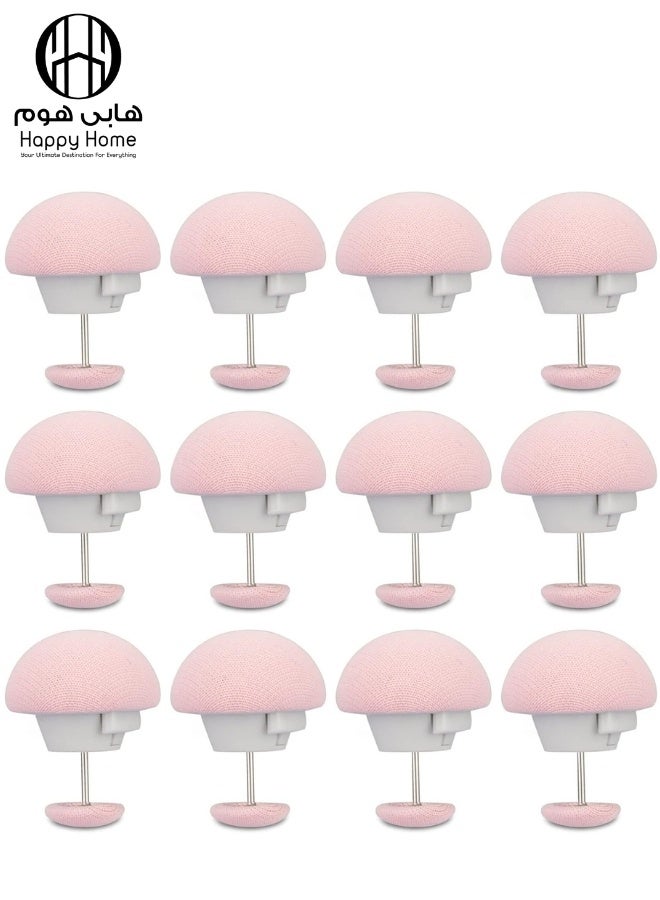 Happy Home Duvet and Blanket Clips, Sheet and Bedding Fasteners, Mushroom-Style Quilt Pins, Anti-Slip Bed Sheet Holders, Bedding Accessories to Keep Blankets and Duvets in Place | Pack of 12-Pink - Image 1